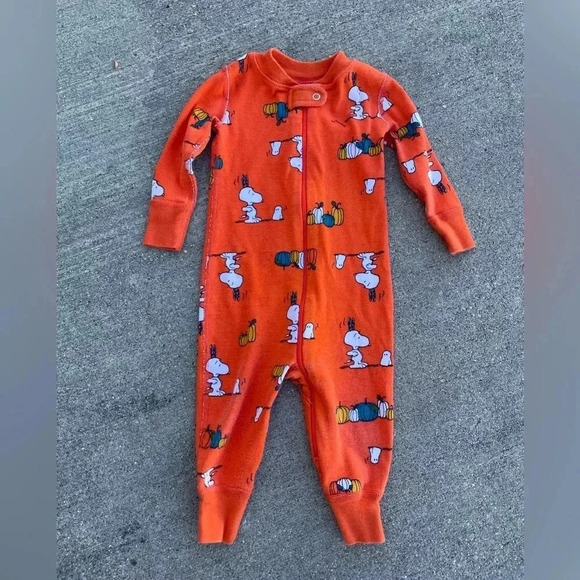 Hanna Andersson Other - Hanna Andersson Snoopy Peanuts Halloween Fall Pumpkin pajamas 6-12 months